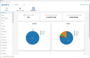 Screenshot of PARETO graphical user interface